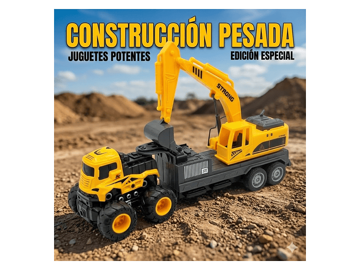 Juguete Camión de Remolque con Excavadora Fricción DBG1689 5