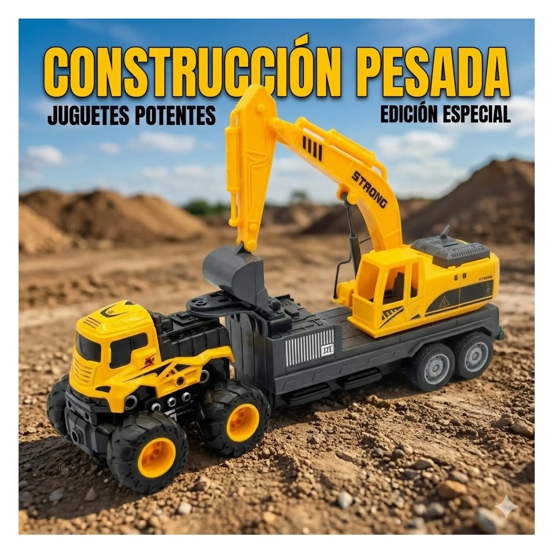 Juguete Camión de Remolque con Excavadora Fricción DBG1689 5