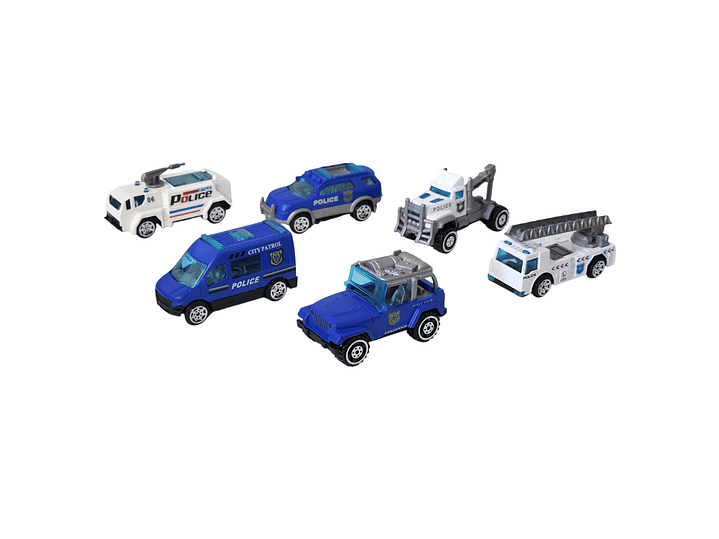 Juguete Camión Transporte Policial Fricción 6 Autos DBG1611 3