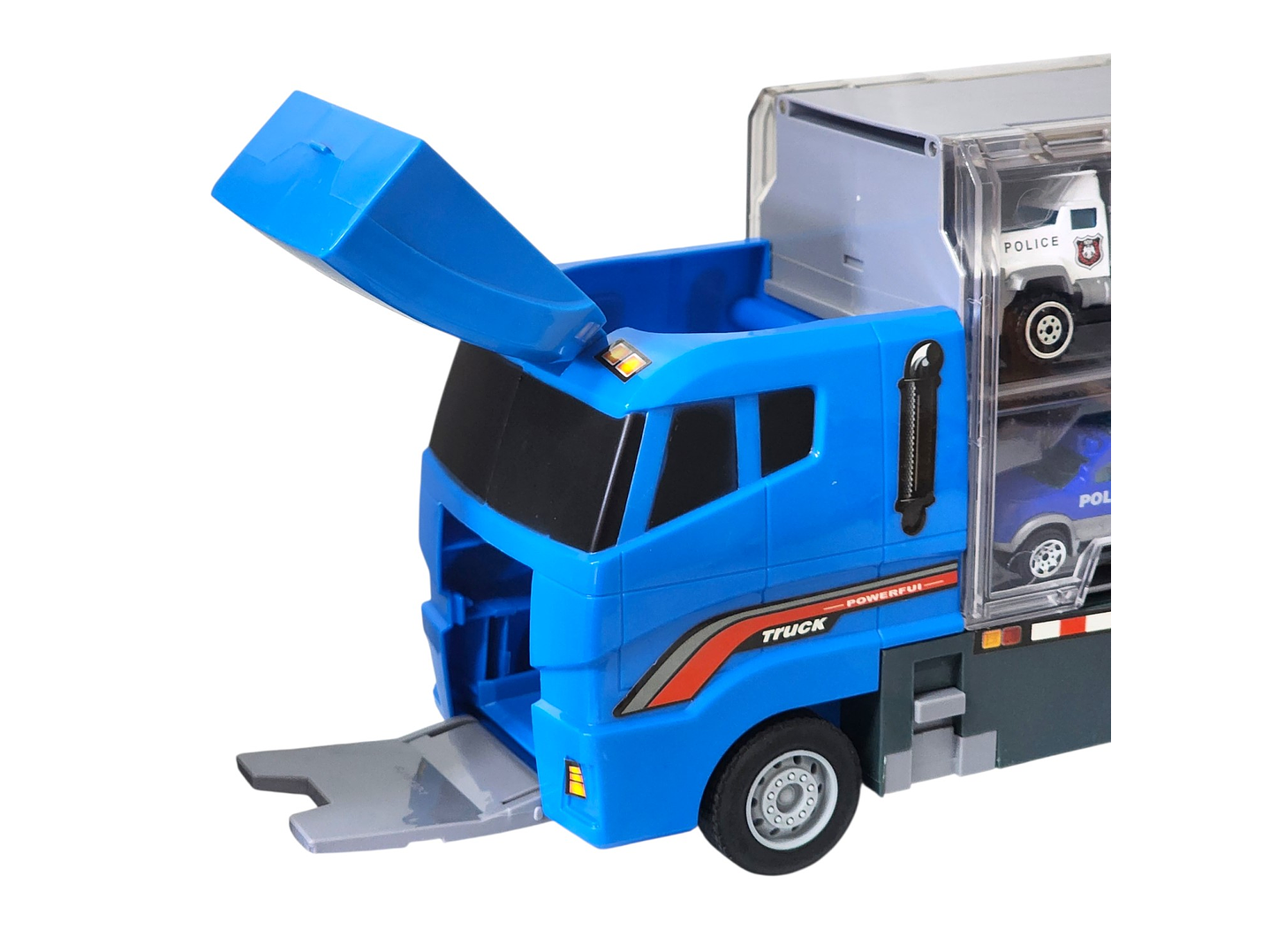 Juguete Camión Transporte Policial Fricción 6 Autos DBG1611 7