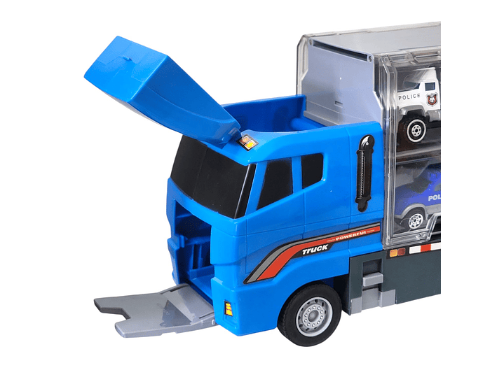 Juguete Camión Transporte Policial Fricción 6 Autos DBG1611 7