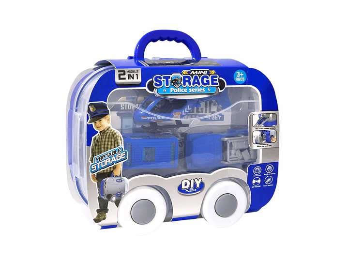 Juguete Mini Estación Policía 2 en 1 con Vehículos DBG1706 1