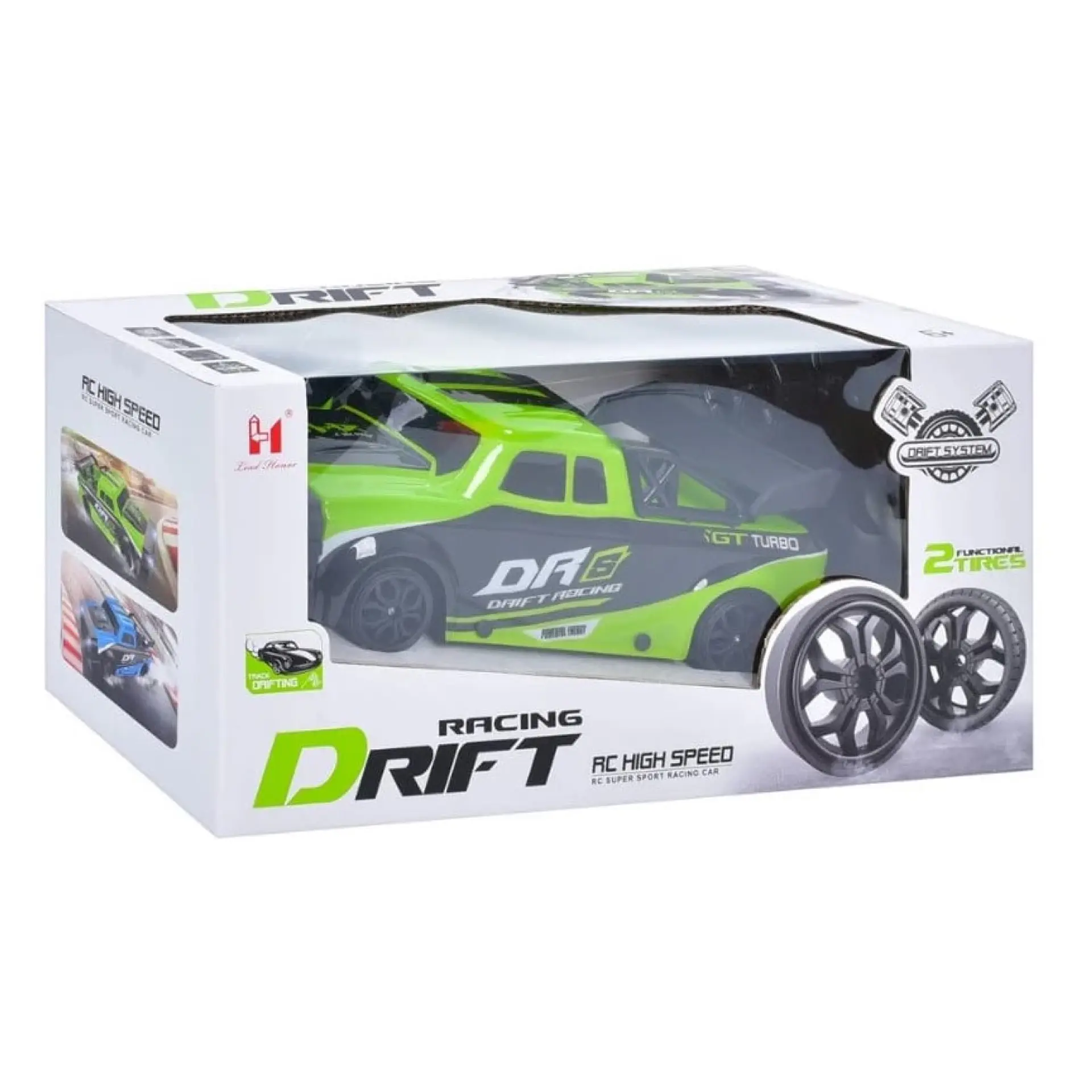 Auto Control Remoto Drift 4 Canales Luces Led DBG1599G Verde 8