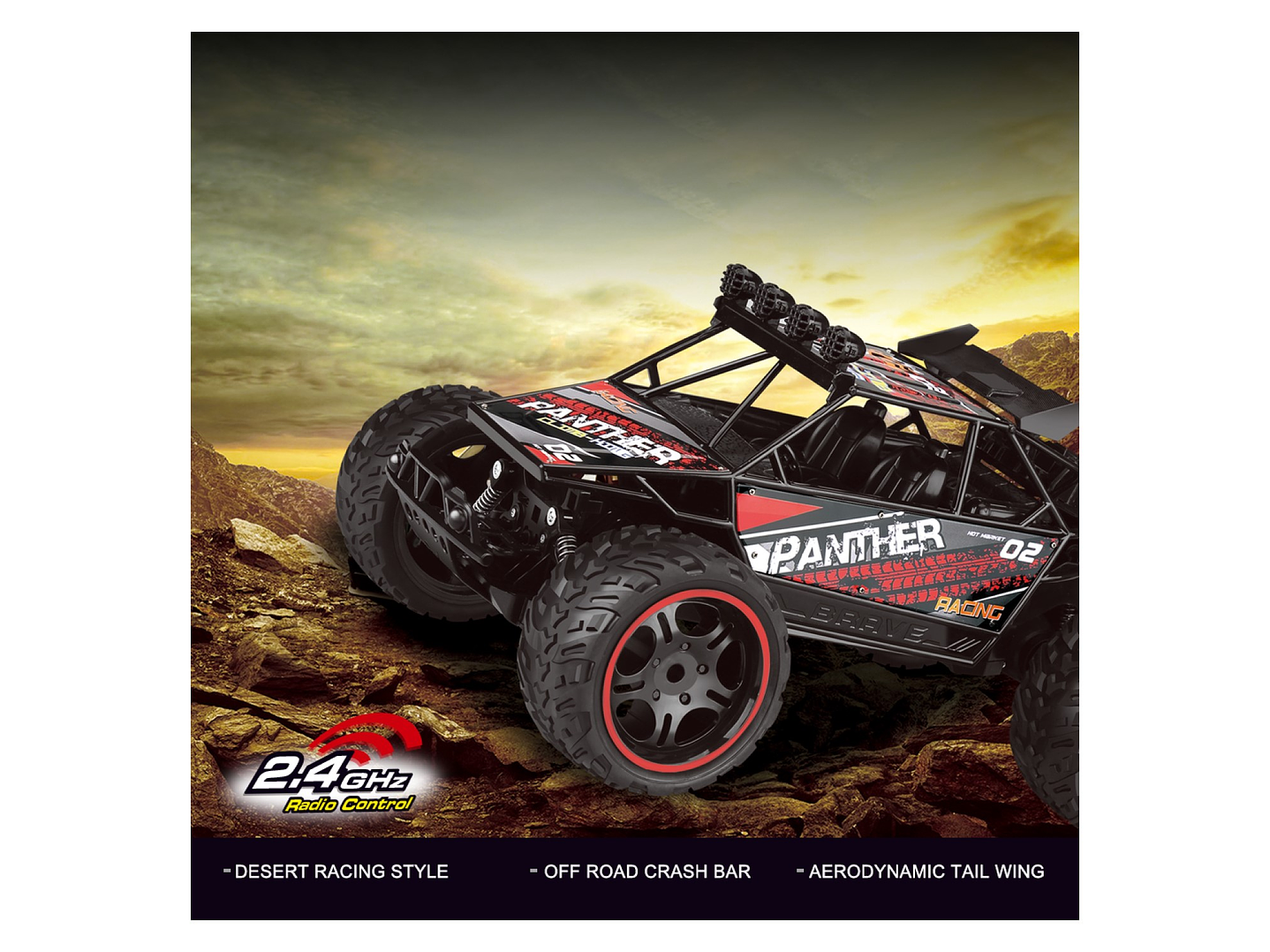 Auto Rally Racer Veloz Control Remoto 2.4G DBG1606R Rojo 4