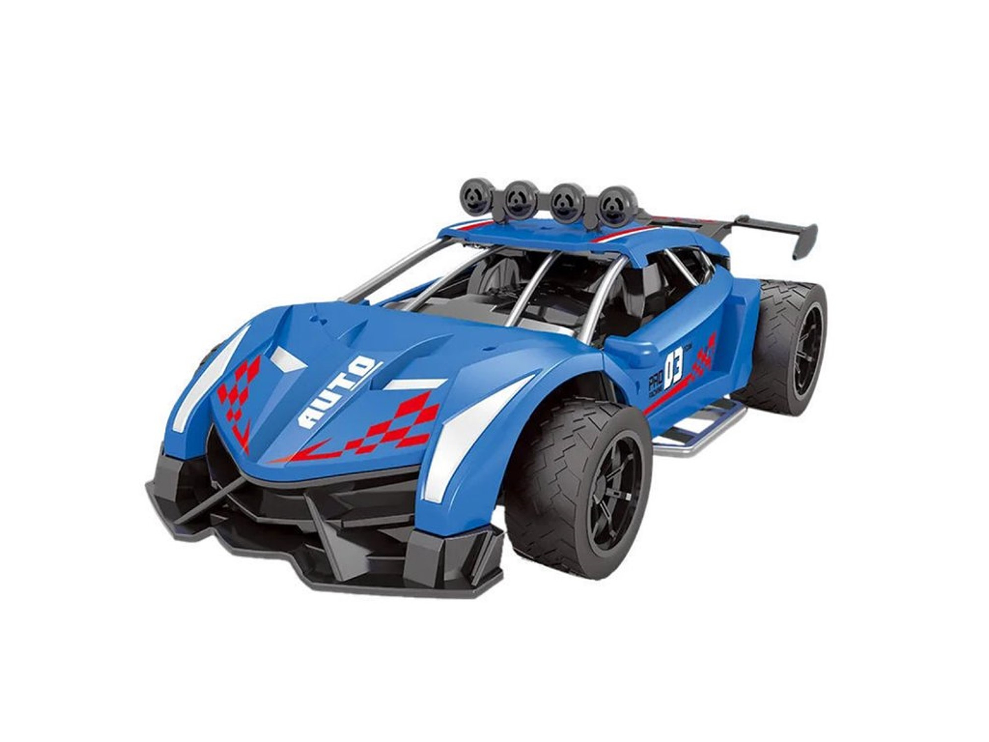 Auto de Carrera RC Luces Música Lanza Vapor DBG1579BL Azul 2