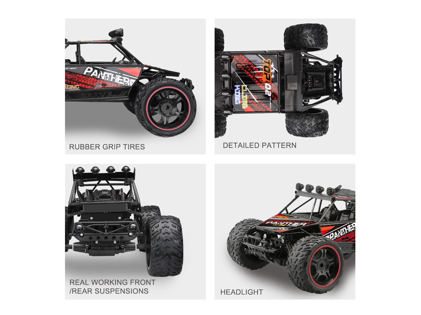 Auto Rally Racer Veloz Control Remoto 2.4G DBG1606R Rojo 5