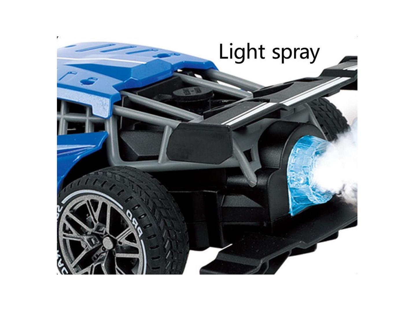 Auto de Carrera RC Luces Música Lanza Vapor DBG1579BL Azul 3