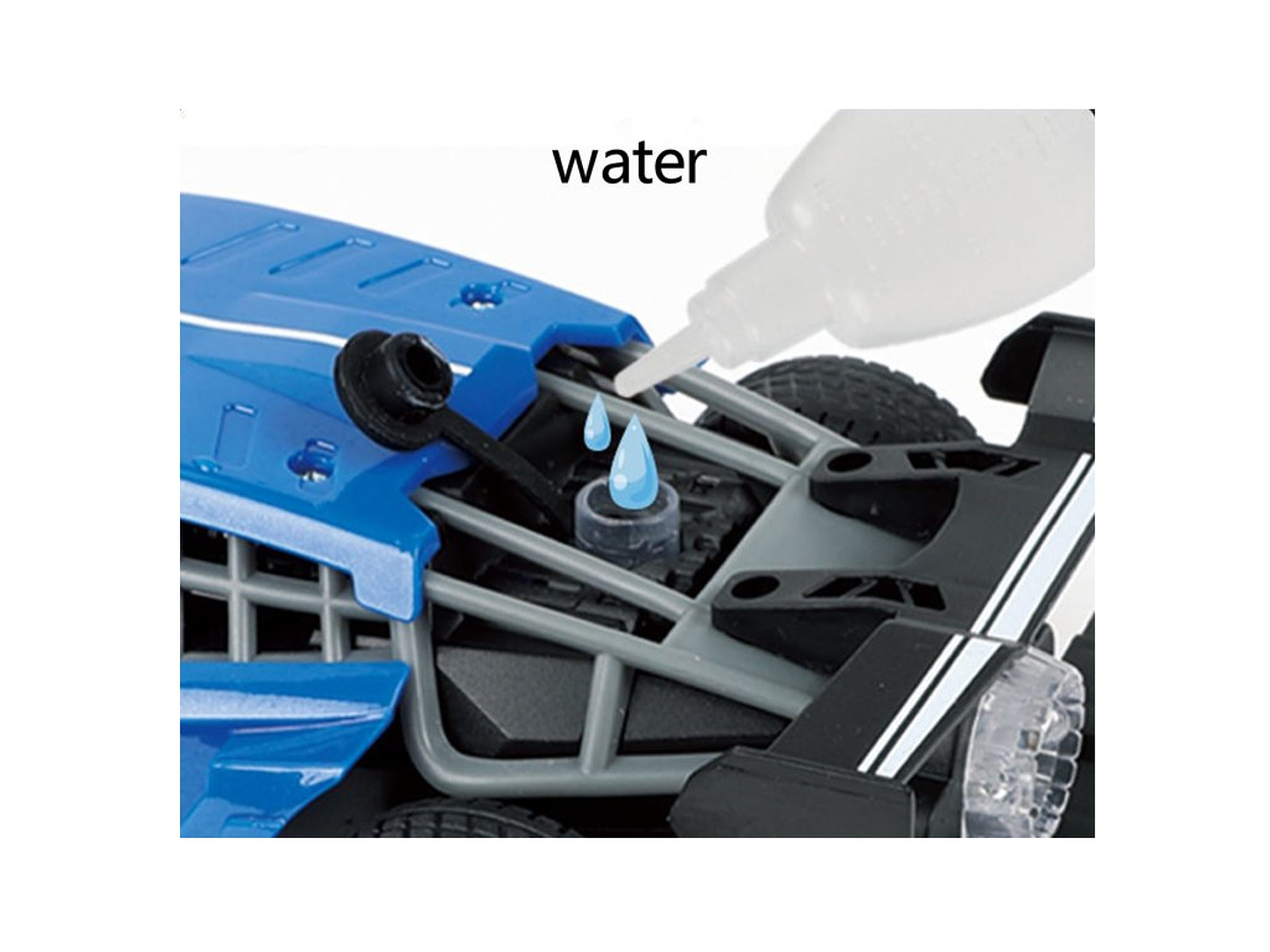 Auto de Carrera RC Luces Música Lanza Vapor DBG1579BL Azul 4