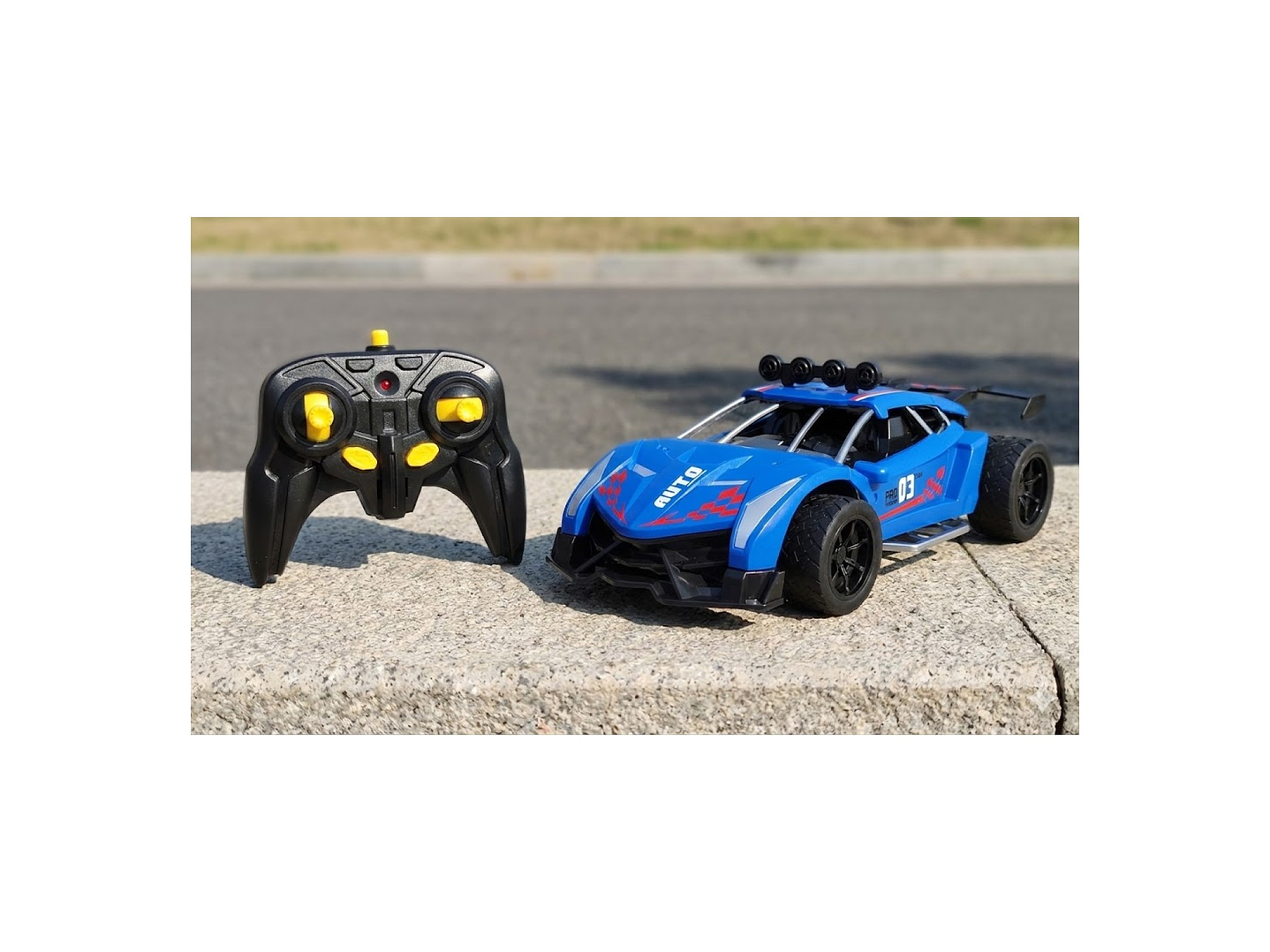 Auto de Carrera RC Luces Música Lanza Vapor DBG1579BL Azul 5