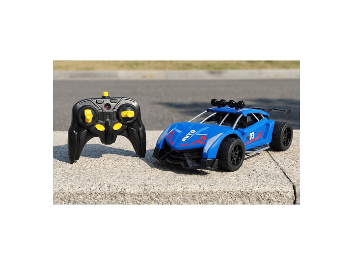Auto de Carrera RC Luces Música Lanza Vapor DBG1579BL Azul 5