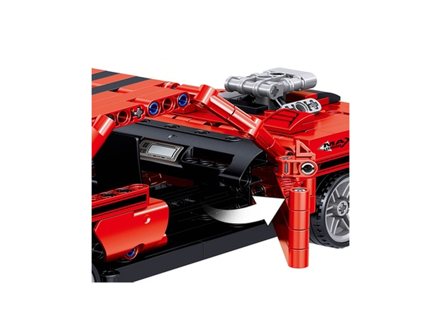 Set Bloques Armables Auto Deportivo Rojo 627 Pzas DBG1445 3