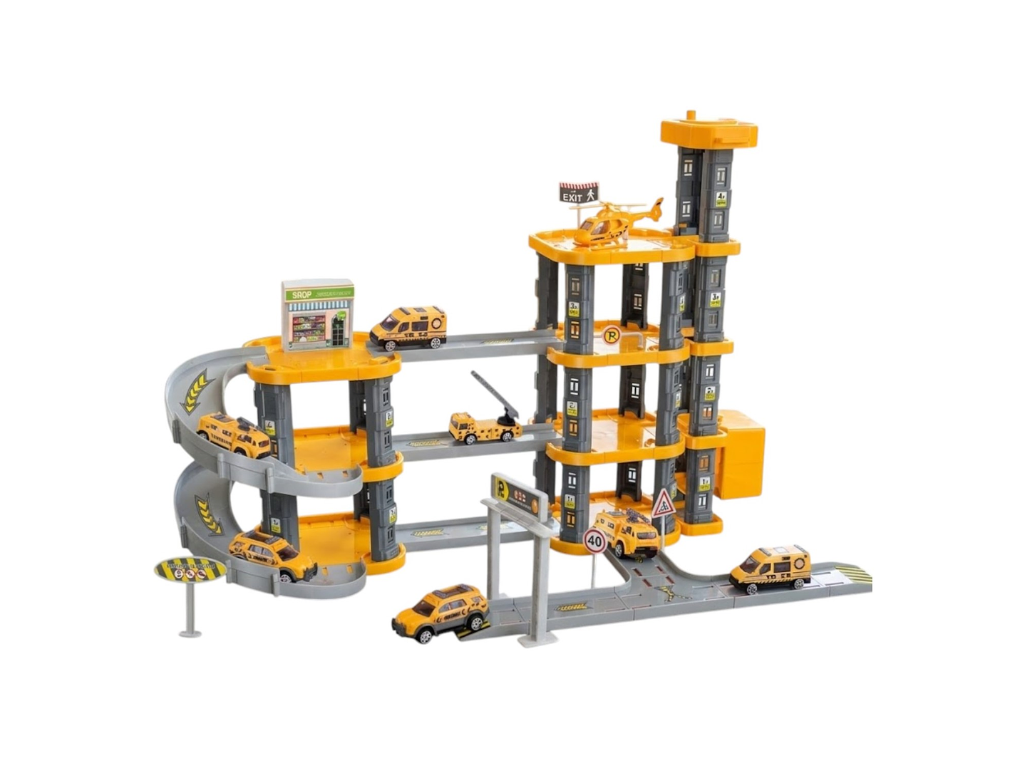 Set Armable Pista Autos 3 Niveles Estación Rescate DBG1702 1