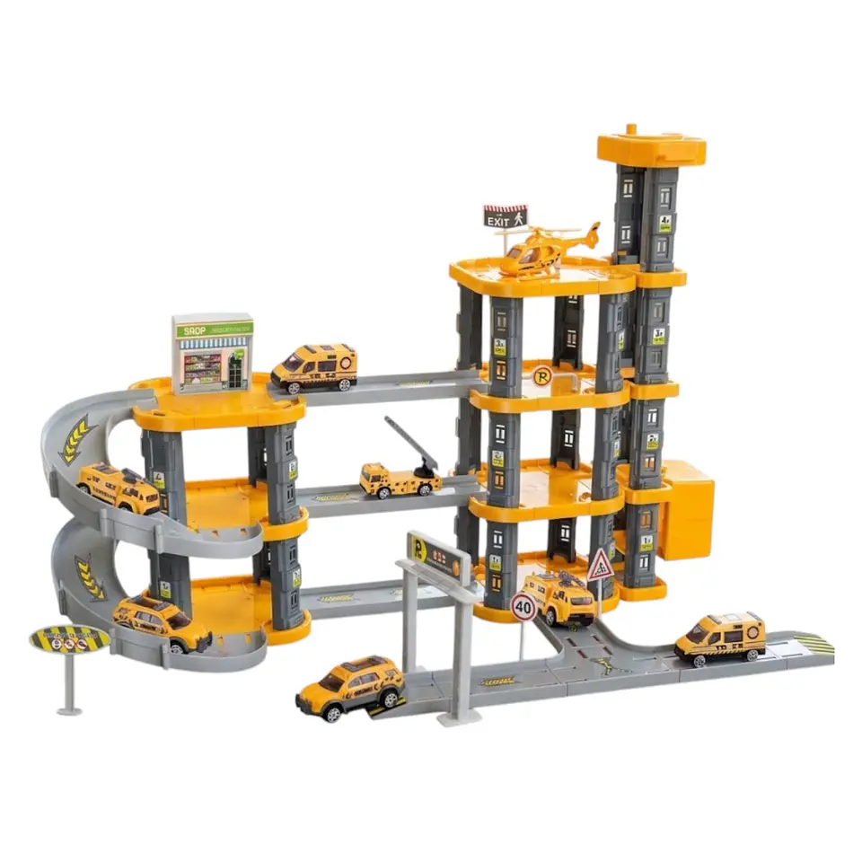 Set Armable Pista Autos 3 Niveles Estación Rescate DBG1702 1