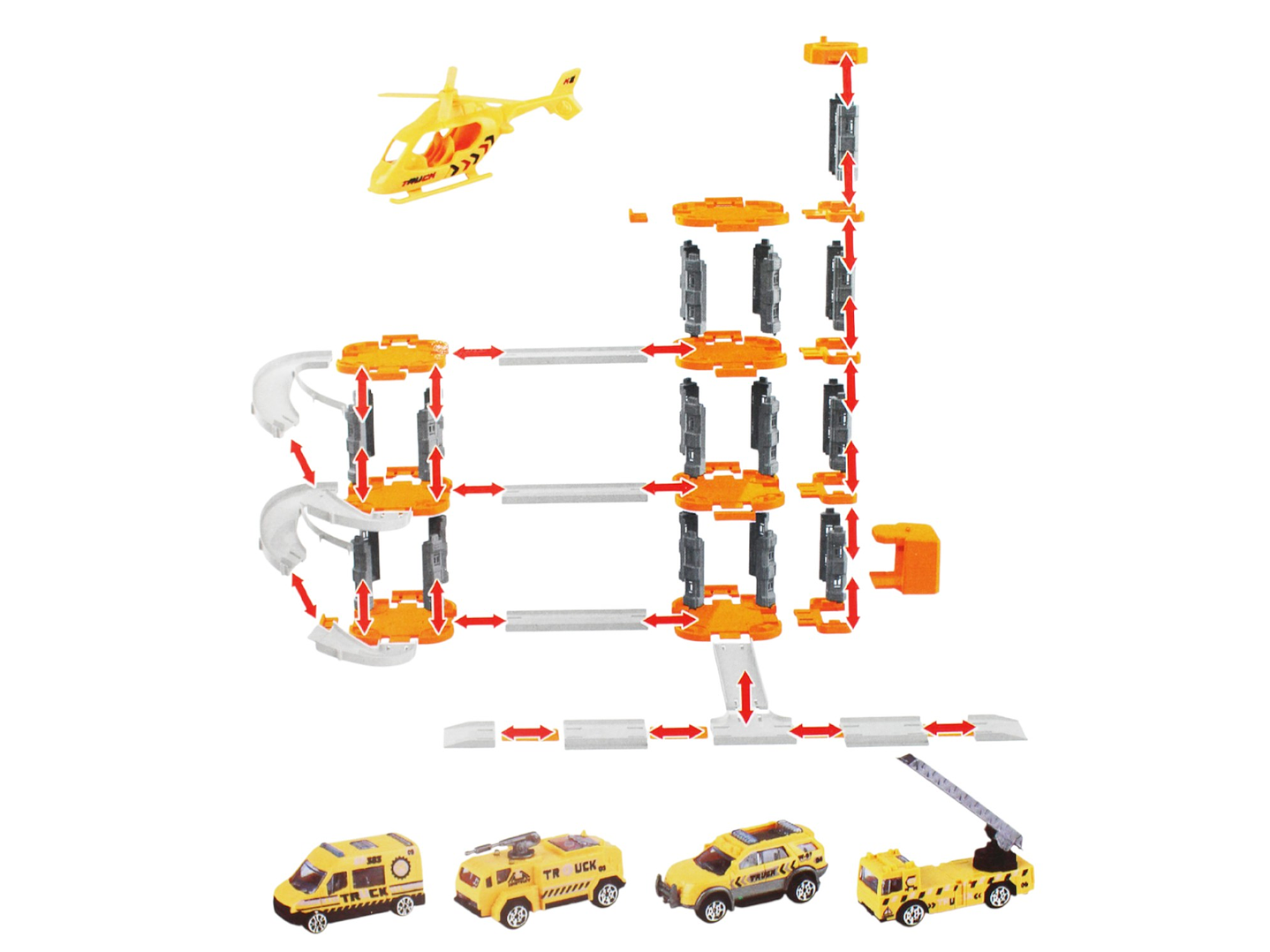 Set Armable Pista Autos 3 Niveles Estación Rescate DBG1702 2