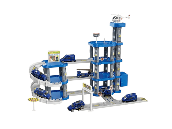 Set Armable Pista Autos 3 Niveles Garaje de Policía DBG1703 1