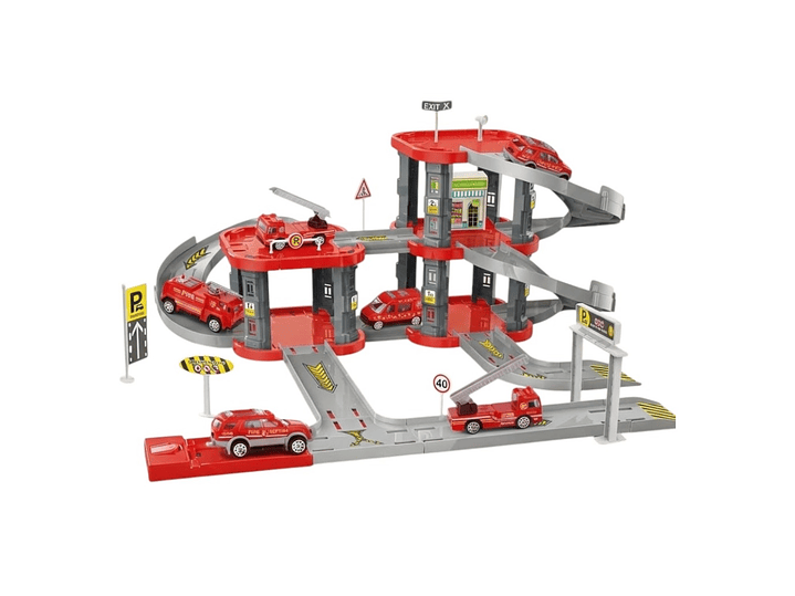 Set Armable Mini Parking Garage de Bombero con Autos DBG1704 1