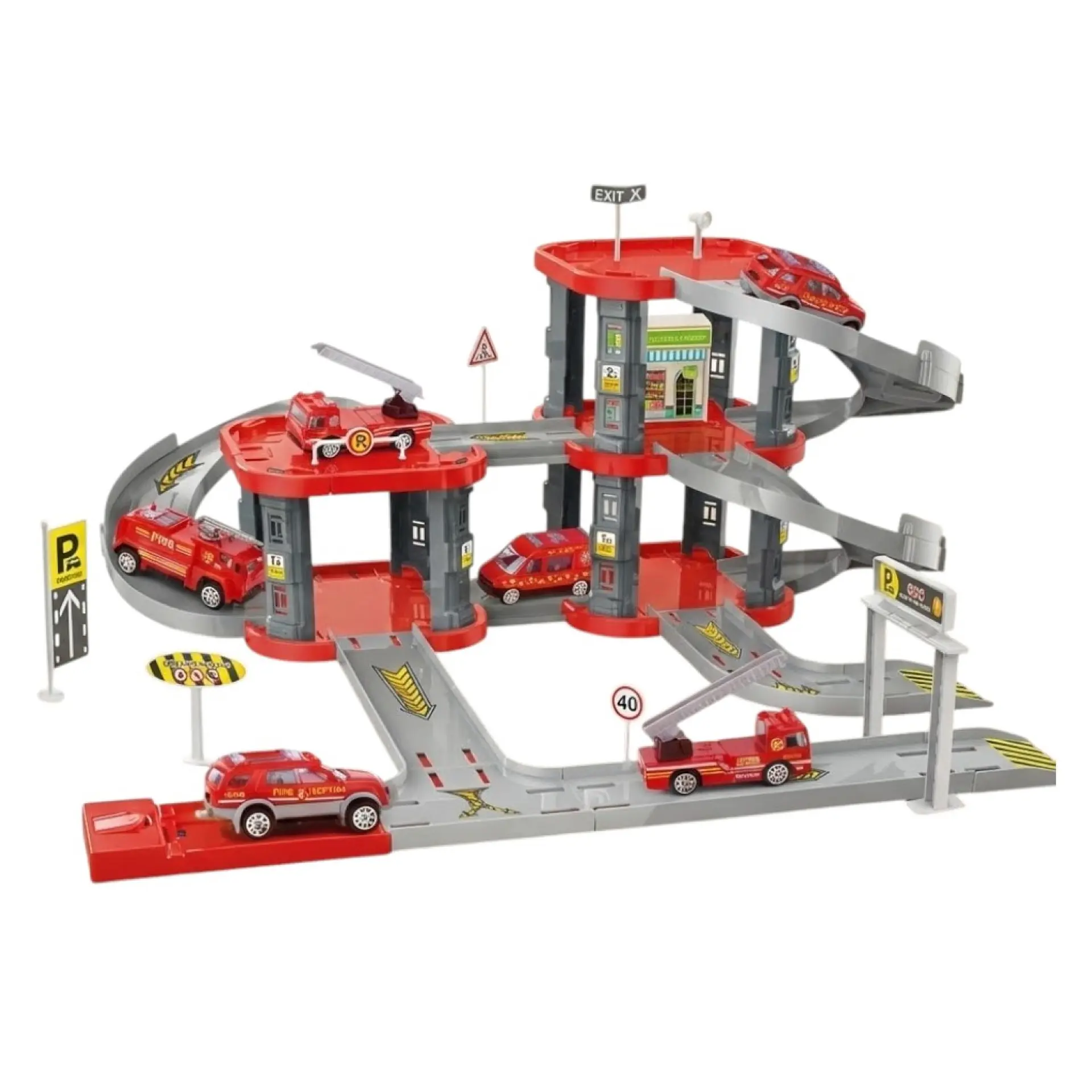 Set Armable Mini Parking Garage de Bombero con Autos DBG1704 1
