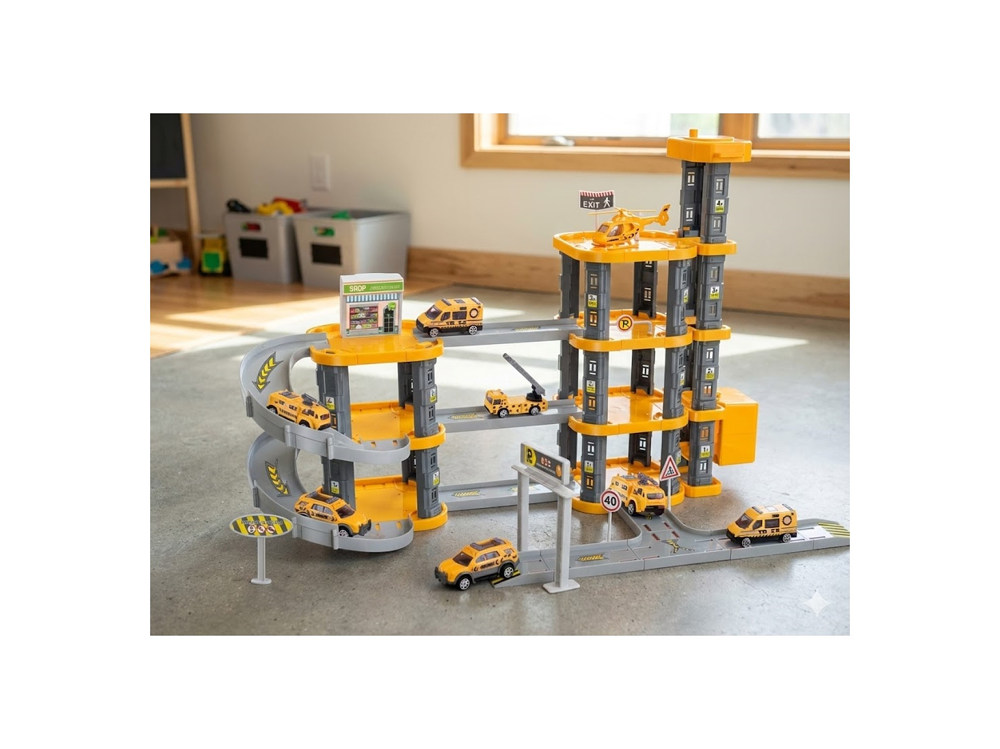 Set Armable Pista Autos 3 Niveles Estación Rescate DBG1702 5