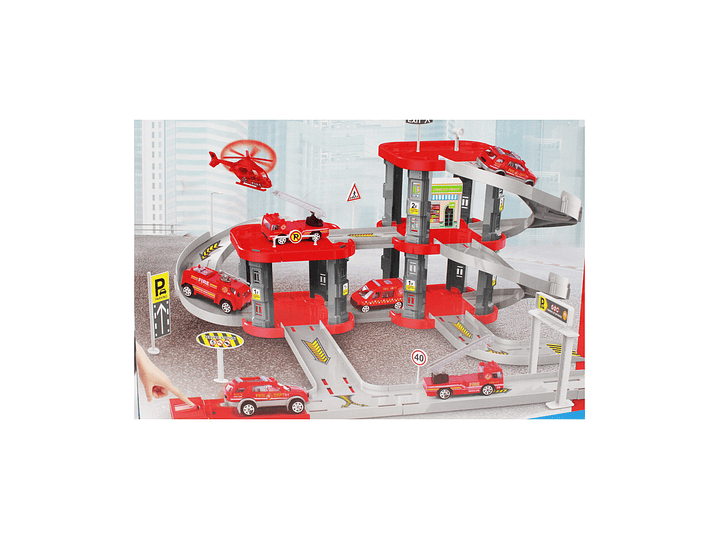 Set Armable Mini Parking Garage de Bombero con Autos DBG1704 5