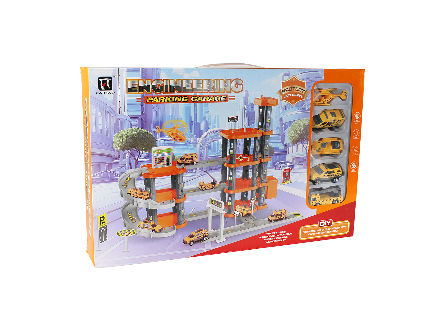 Set Armable Pista Autos 3 Niveles Estación Rescate DBG1702 8