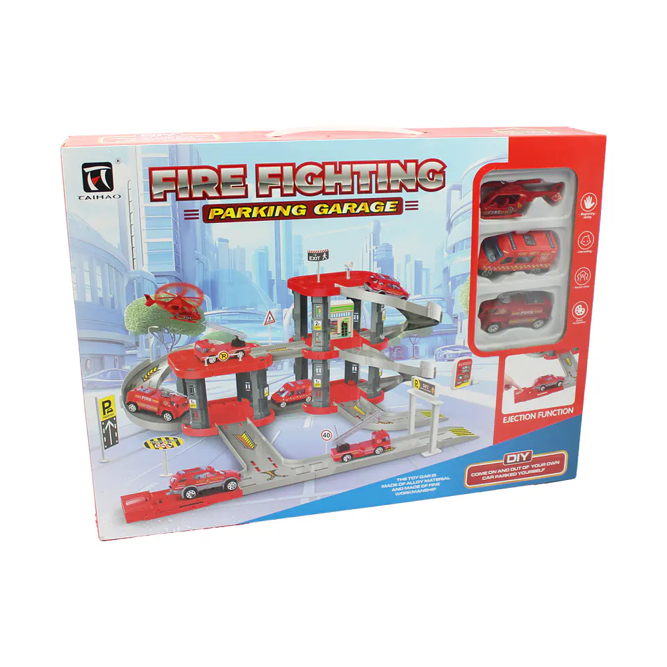 Set Armable Mini Parking Garage de Bombero con Autos DBG1704 6