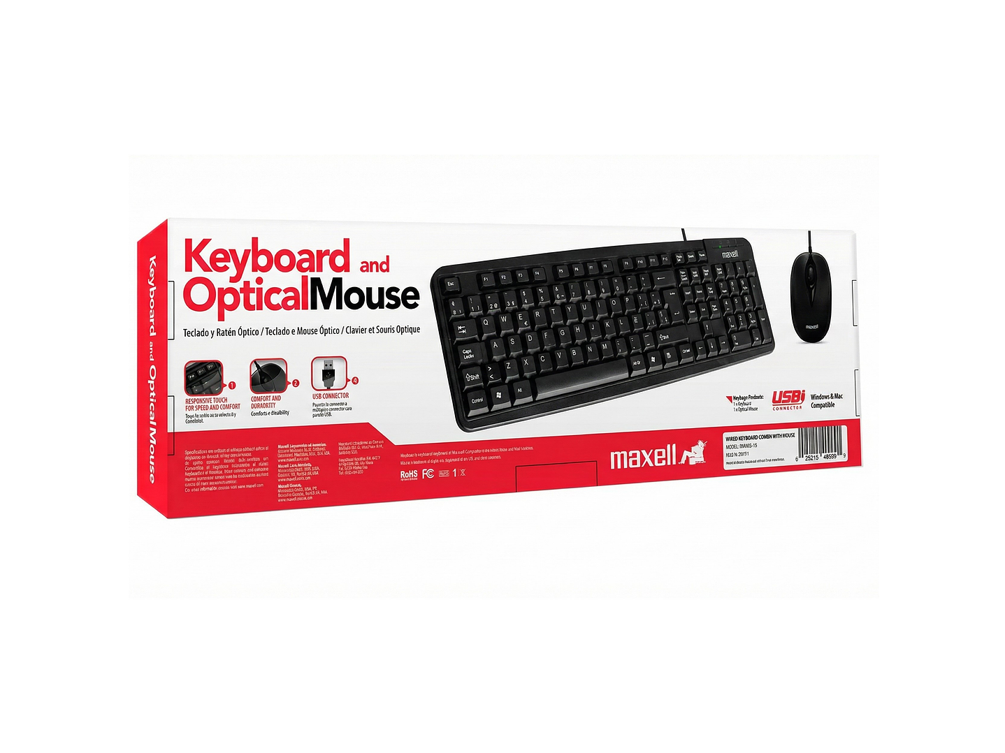Kit Combo Teclado y Mouse USB Maxell WRKBC-10 3