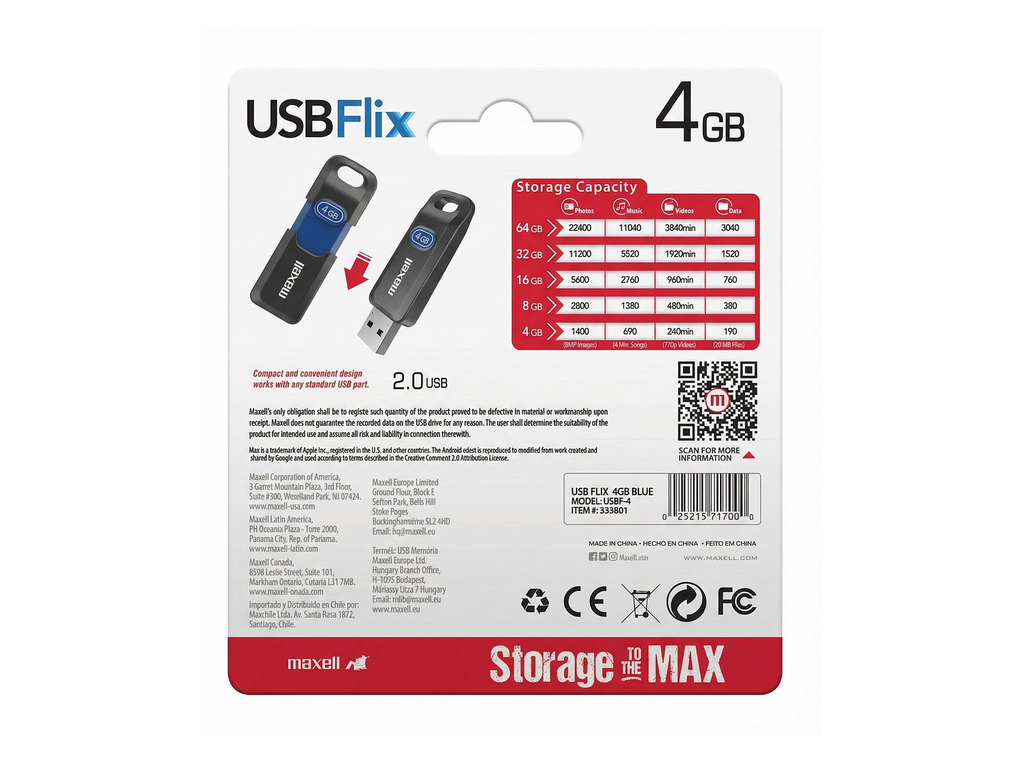 Pendrive Maxell USB FLIX 4GB 2.0 2
