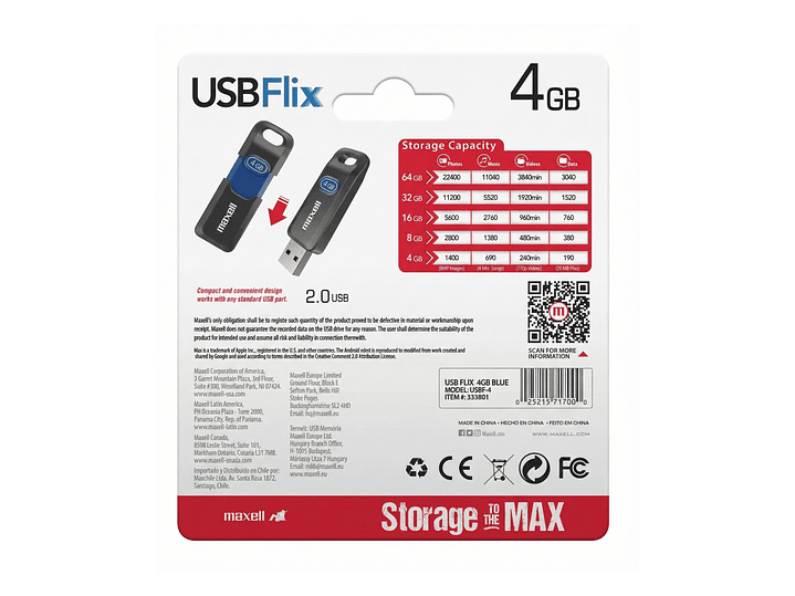 Pendrive Maxell USB FLIX 4GB 2.0 2