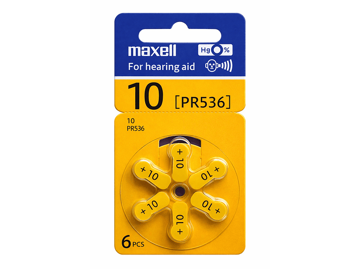 Pack 6 Pilas Para Audífonos Maxell 10 Auditivas 1