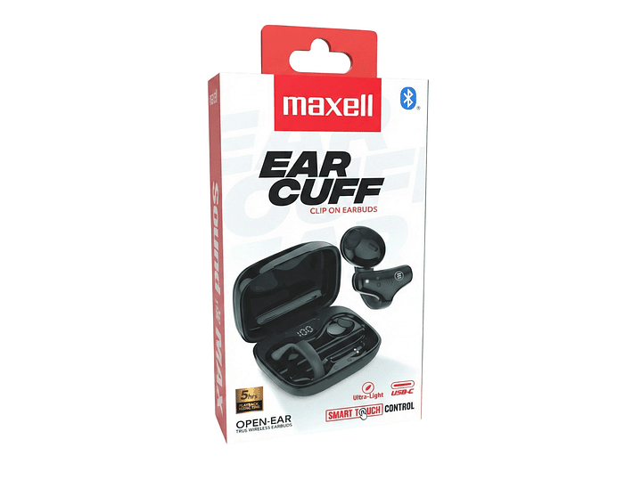 Audífonos Bt Maxell Ear Cuff Clip On Open-Ear TWS Negro 4