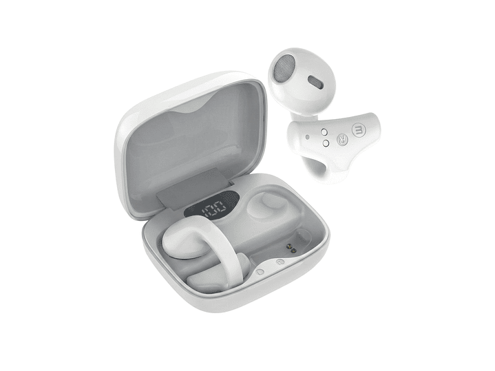 Audífonos Bt Maxell Ear Cuff Clip On Open-Ear TWS Blanco 4