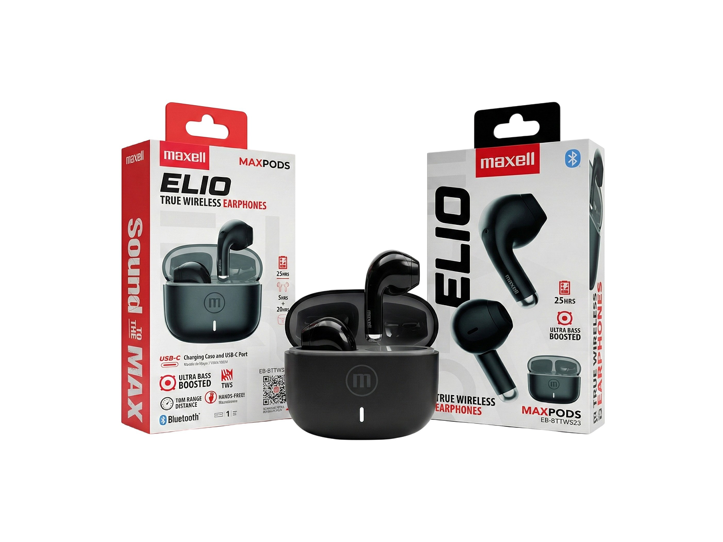 Audífonos inalámbricos Bt Maxell ELIO 12 Horas Negro 3