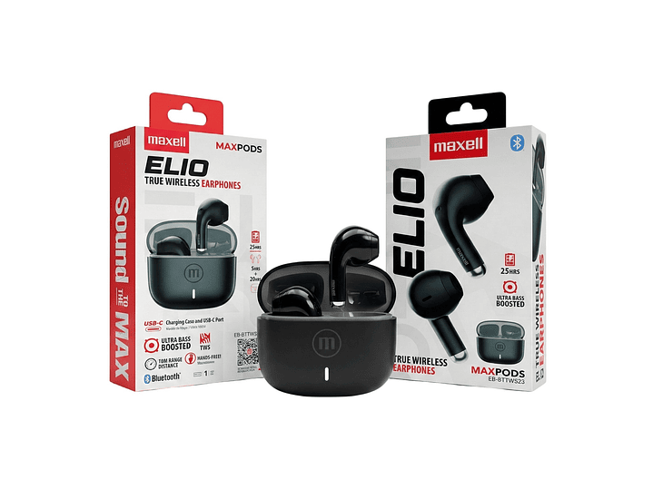 Audífonos inalámbricos Bt Maxell ELIO 12 Horas Negro 3