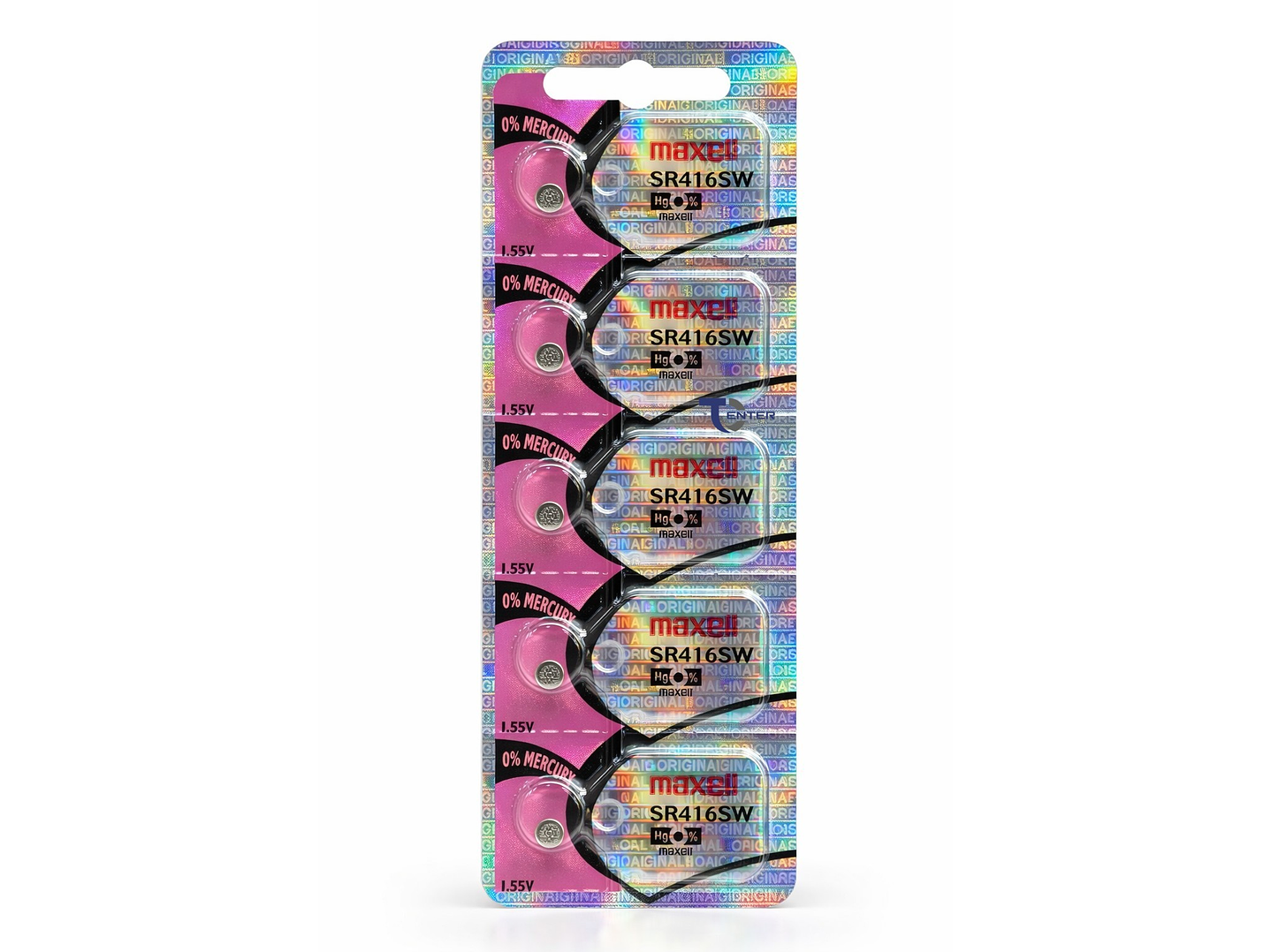 Pack 5 Pilas SR416SW (337) 1.55v Maxell Tipo Botón Holograma 1