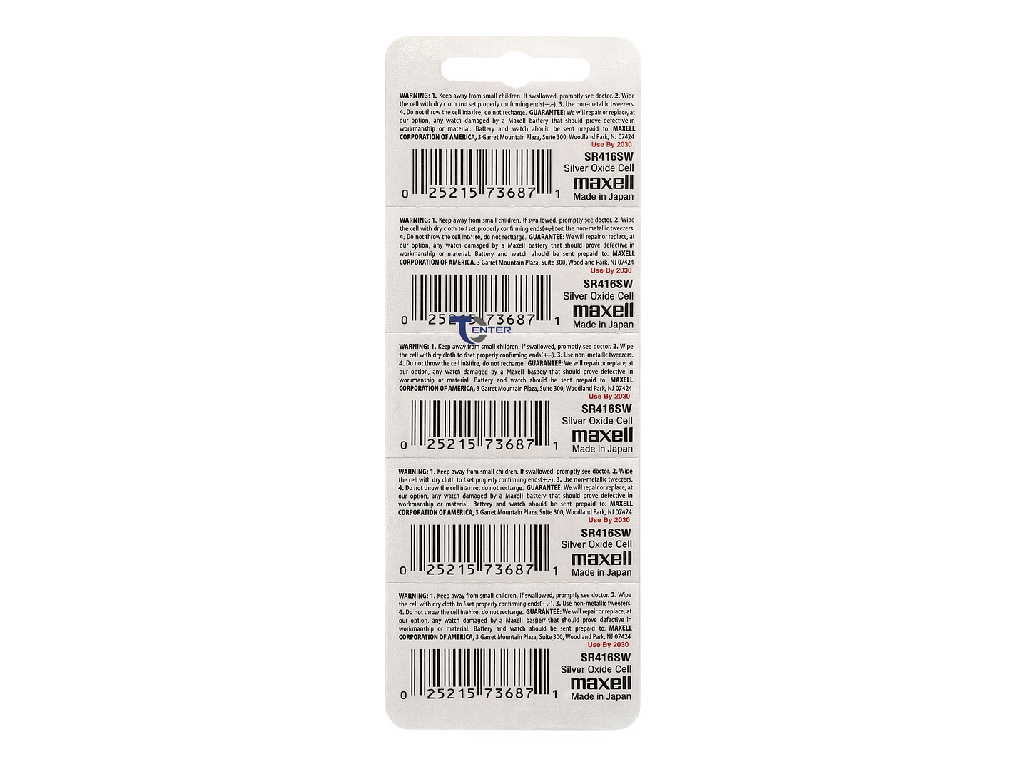 Pack 5 Pilas SR416SW (337) 1.55v Maxell Tipo Botón Holograma 2