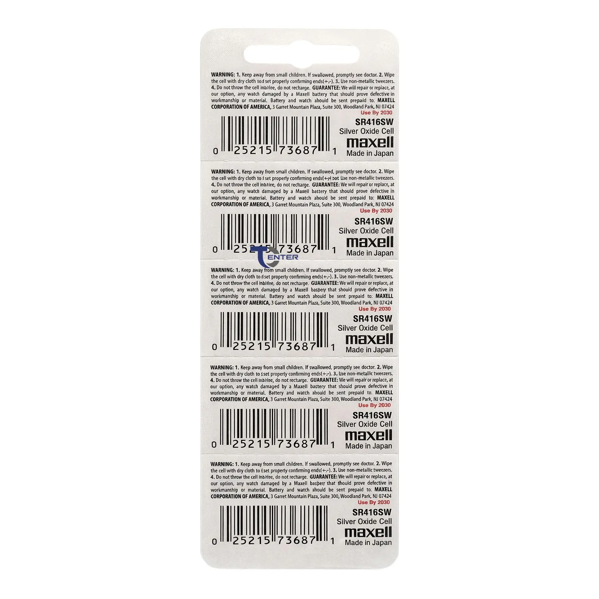 Pack 5 Pilas SR416SW (337) 1.55v Maxell Tipo Botón Holograma 2