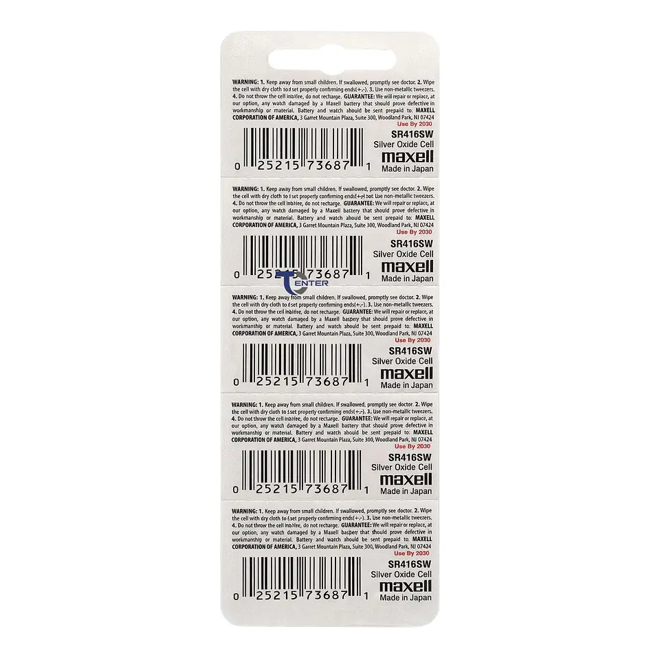Pack 5 Pilas SR416SW (337) 1.55v Maxell Tipo Botón Holograma 2