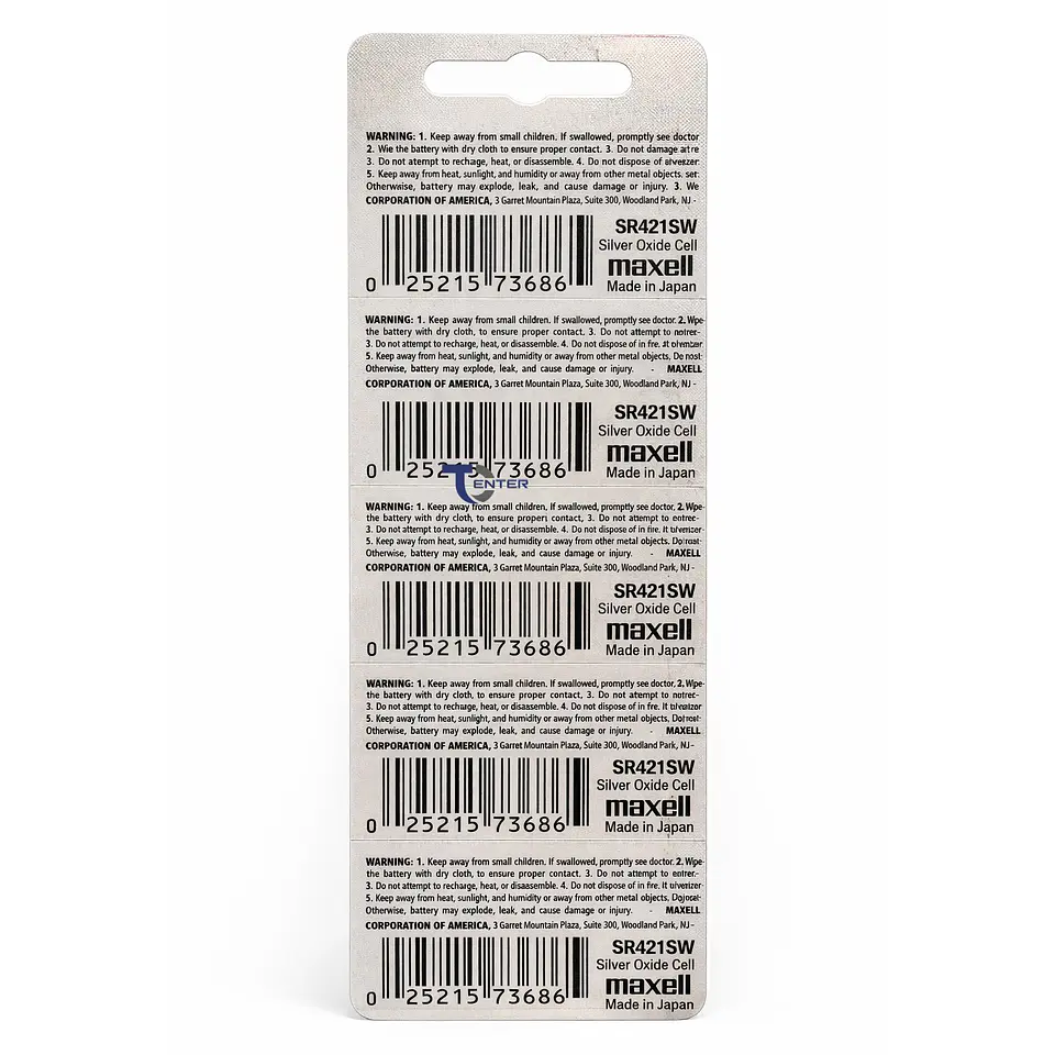 Pack 5 Pilas SR421SW (348) 1.55v Maxell Tipo Botón Holograma 2