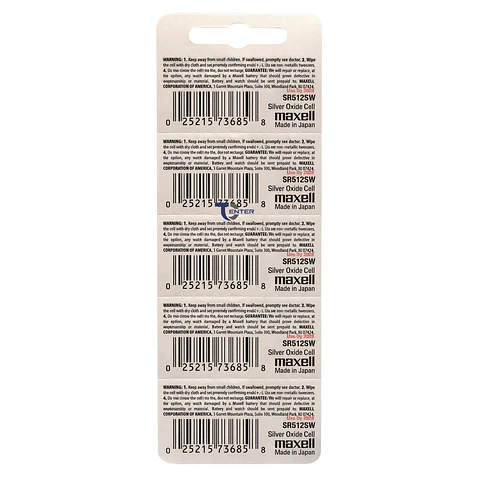 Pack 5 Pilas SR512SW (335) 1.55v Maxell Tipo Botón Holograma