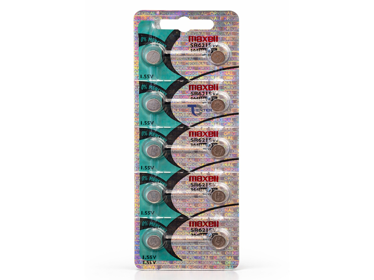 Pack 10 Pilas SR621SW (364) 1.55v Maxell Tipo Botón Holograma	 1