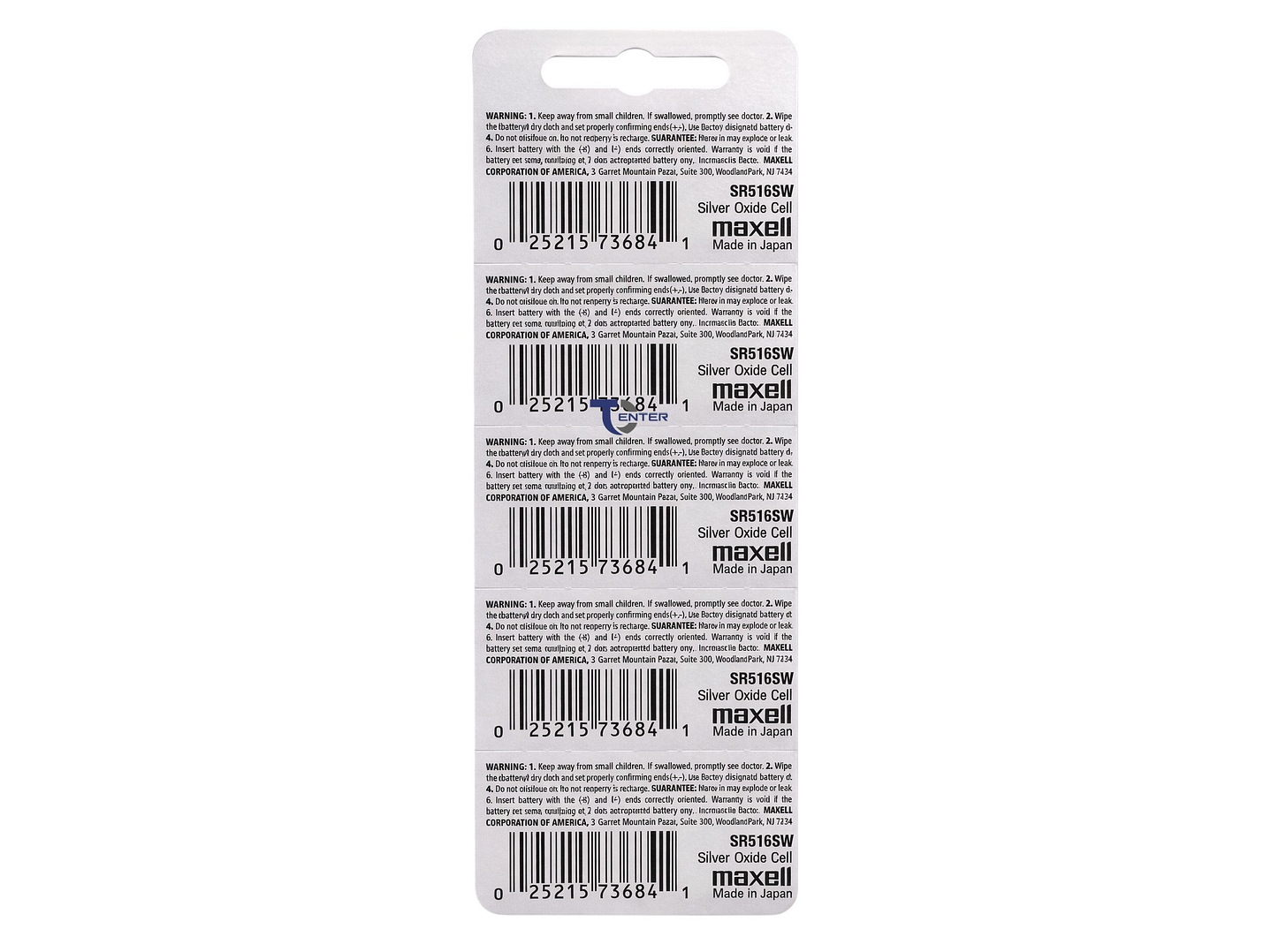 Pack 5 Pilas SR516SW (317) 1.55v Maxell Tipo Botón Holograma	 2