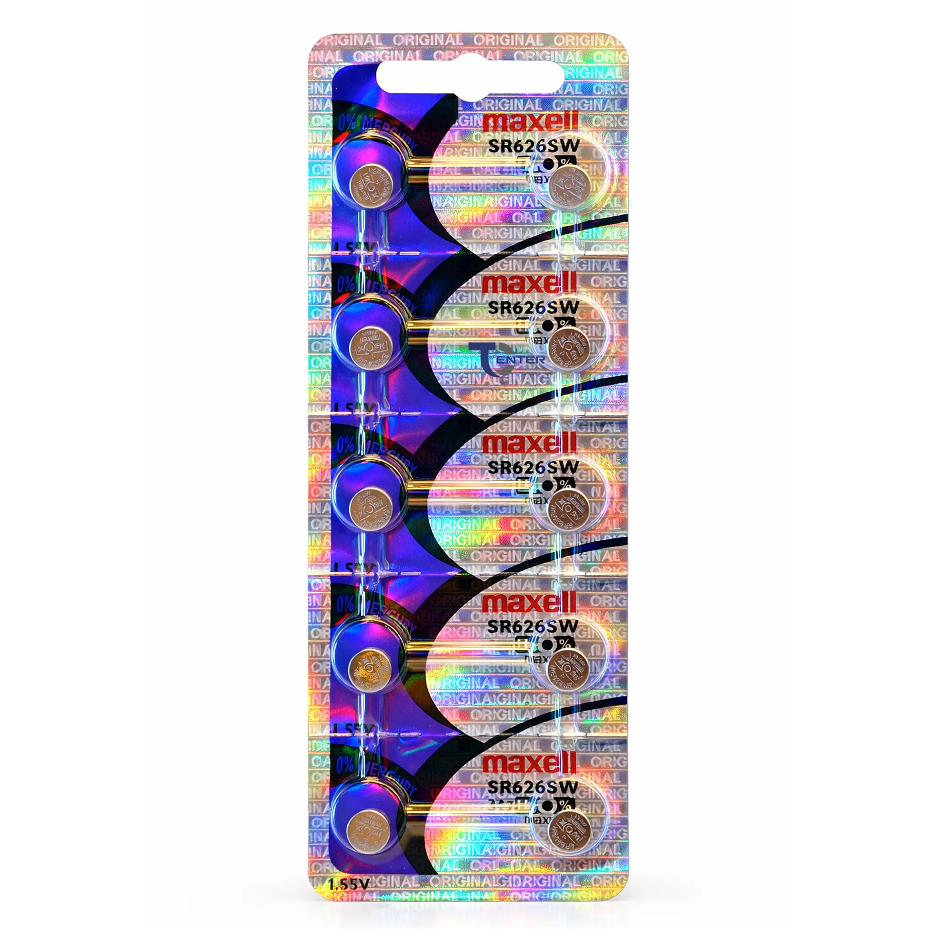 Pack 10 Pilas SR626SW (377) 1.55v Maxell Tipo Botón Holograma 1