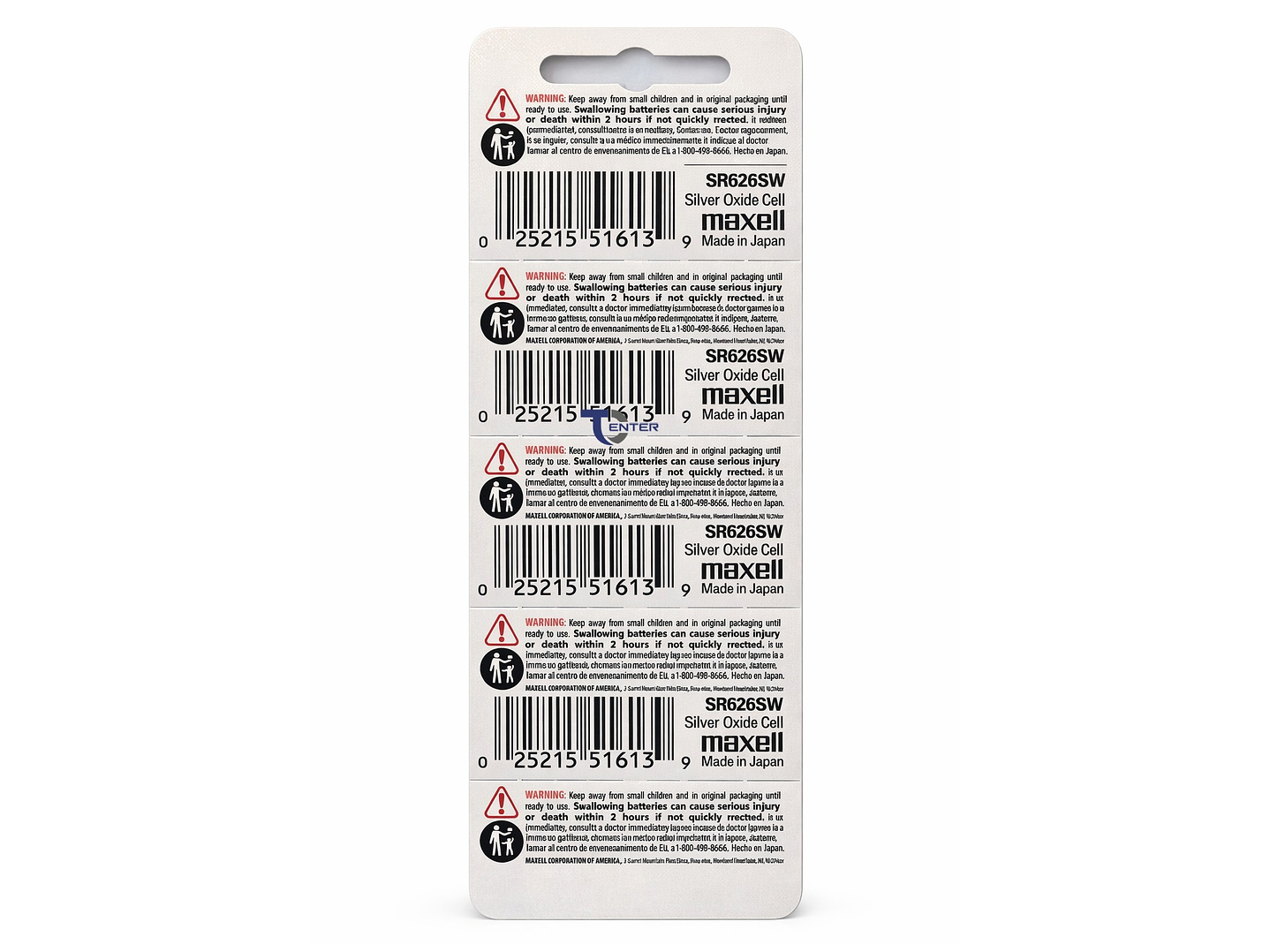 Pack 10 Pilas SR626SW (377) 1.55v Maxell Tipo Botón Holograma 2