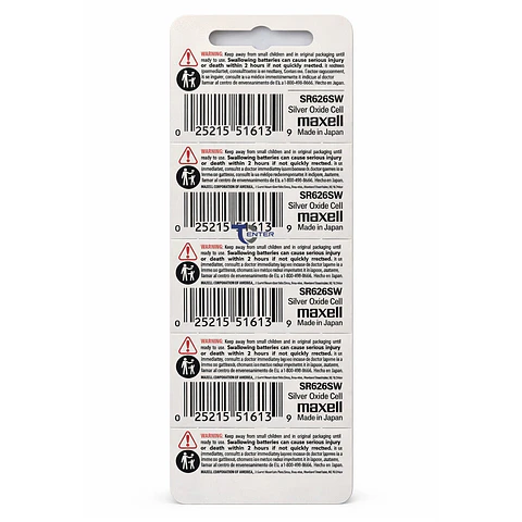 Pack 10 Pilas SR626SW (377) 1.55v Maxell Tipo Botón Holograma