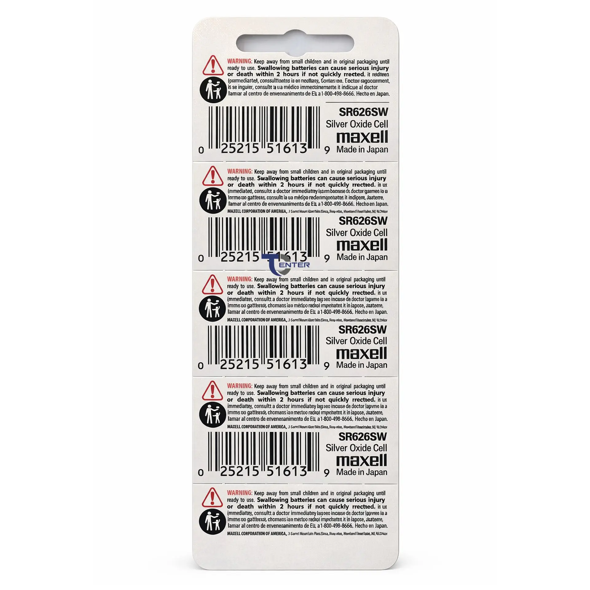 Pack 10 Pilas SR626SW (377) 1.55v Maxell Tipo Botón Holograma 2