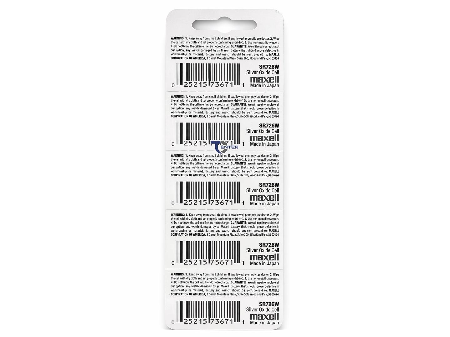 Pack 5 Pilas SR726SW (396) 1.55v Maxell Tipo Botón Holograma 2