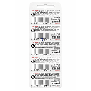 Pack 5 Pilas SR712SW (346) 1.55v Maxell Tipo Botón Holograma