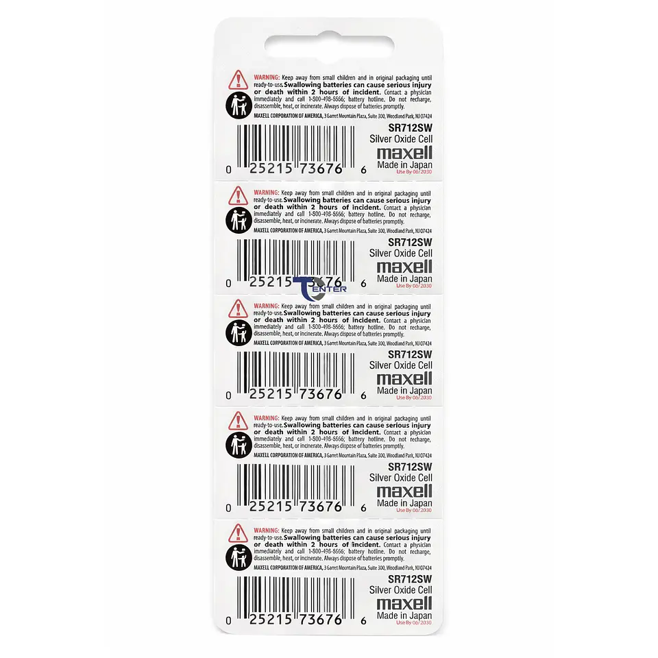 Pack 5 Pilas SR712SW (346) 1.55v Maxell Tipo Botón Holograma 2