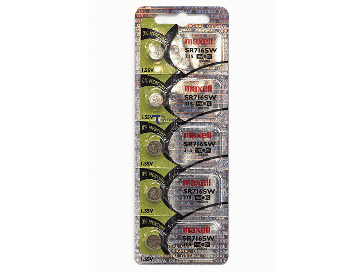Pack 5 Pilas SR716SW (315) 1.55v Maxell Tipo Botón Holograma 1