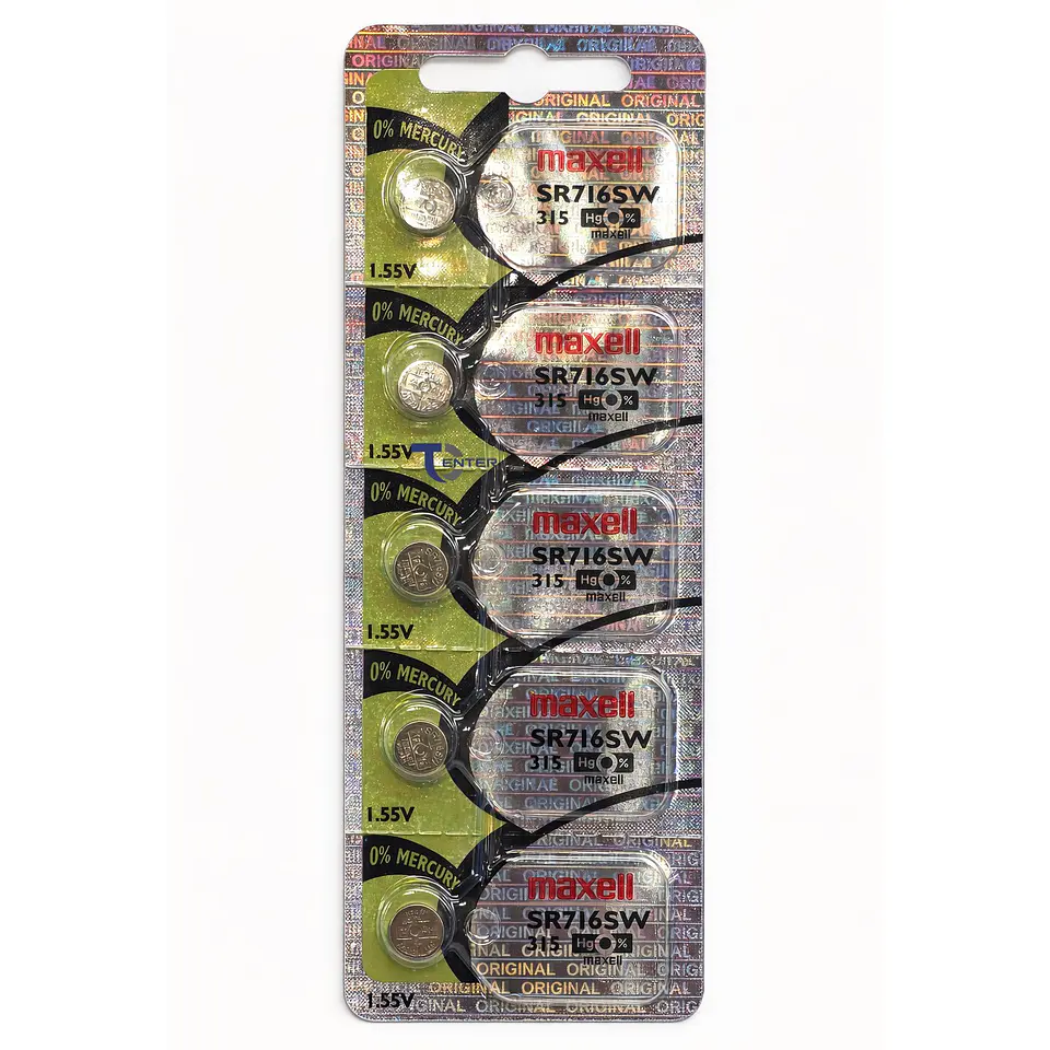 Pack 5 Pilas SR716SW (315) 1.55v Maxell Tipo Botón Holograma 1